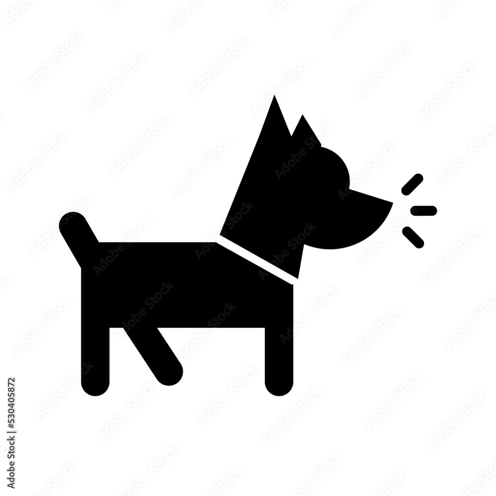 Barking dog silhouette icon. Vector. Barking dog silhouette icon. Vector.