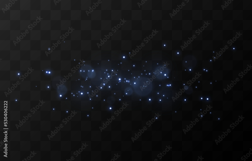 Vector blue dust on isolated transparent background. Magic, magic dust PNG.  Light Dust PNG. Cosmic dust. Stock Vector
