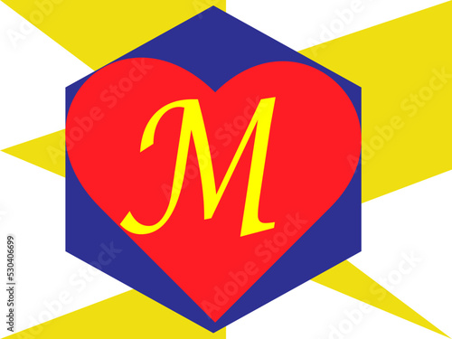 M love logo /initial vector m logo image