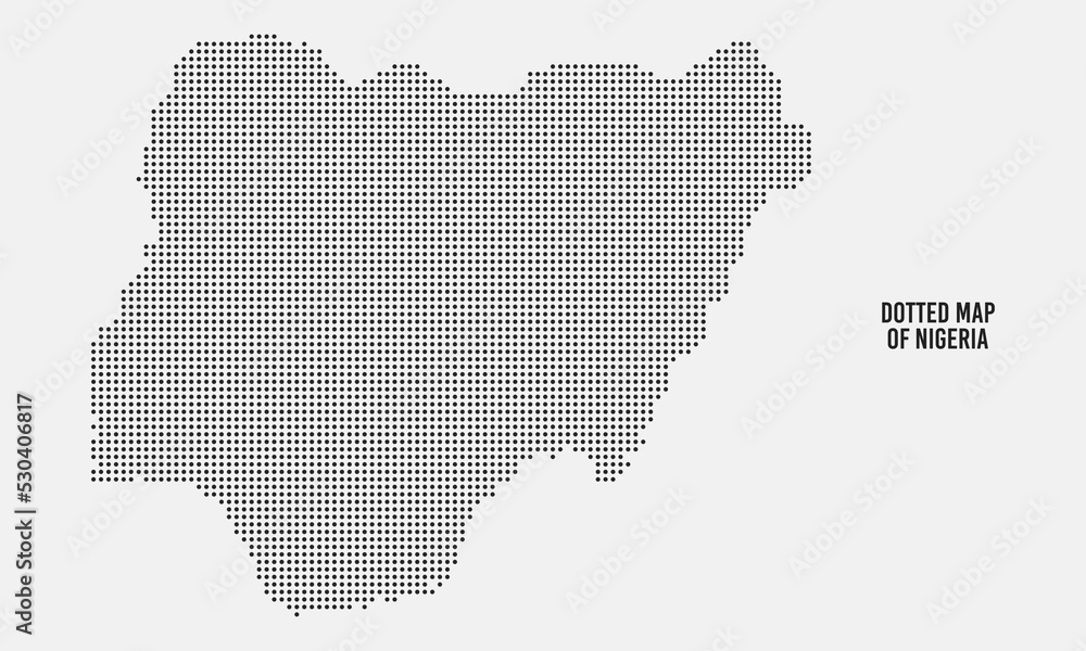 Dotted Black Map of Nigeria
