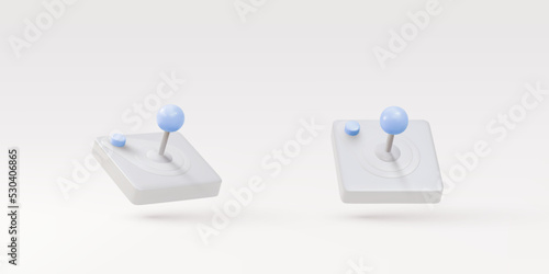3d two whites Realistic old  gamepads. Vector illustration.