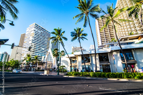 Ocean Water, Waikiki Beach, and Hotel Towers