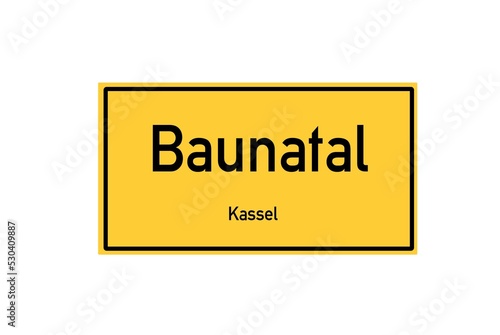 Isolated German city limit sign of Baunatal located in Hessen photo