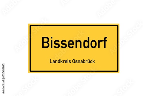 Isolated German city limit sign of Bissendorf located in Niedersachsen photo