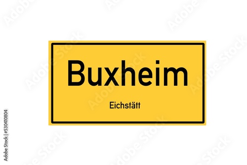 Isolated German city limit sign of Buxheim located in Bayern photo