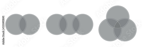 Venn diagram. Crossing circles Mathematical  education. Vector illustration 