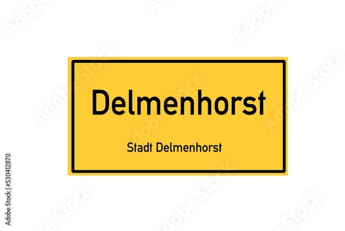 Isolated German city limit sign of Delmenhorst located in Niedersachsen photo