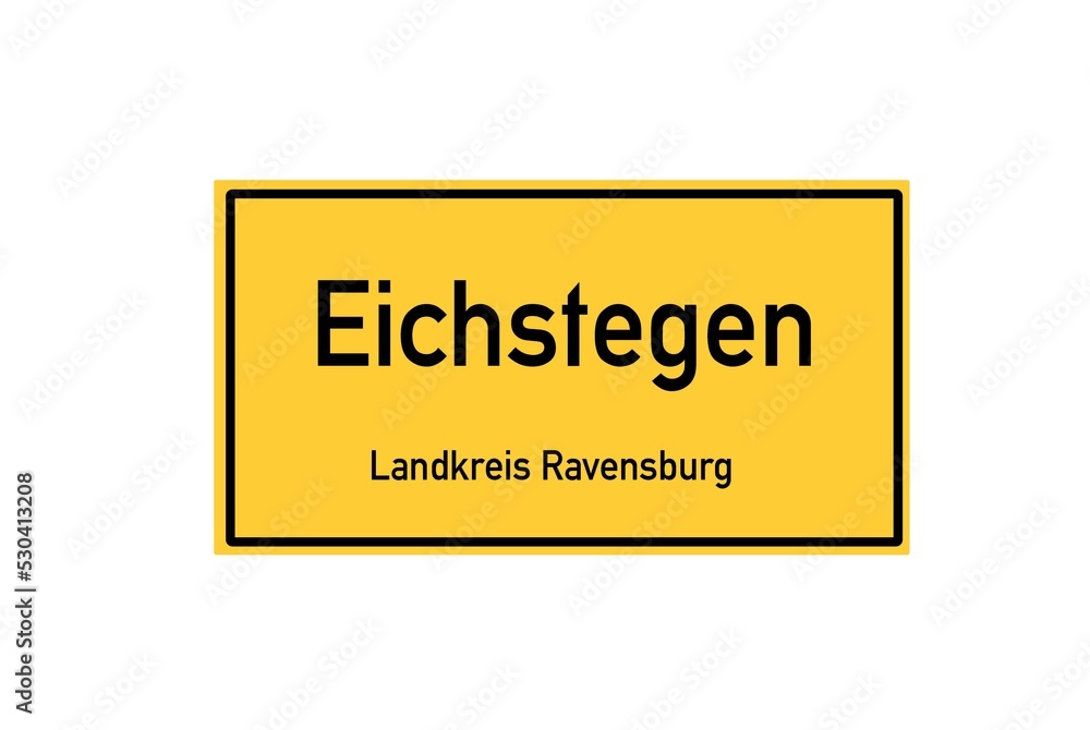 Isolated German city limit sign of Eichstegen located in Baden-W�rttemberg Isolated German city limit sign of Eichstegen located in Baden-W�rttemberg