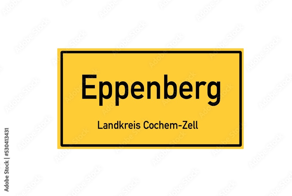 Isolated German city limit sign of Eppenberg located in Rheinland-Pfalz Isolated German city limit sign of Eppenberg located in Rheinland-Pfalz