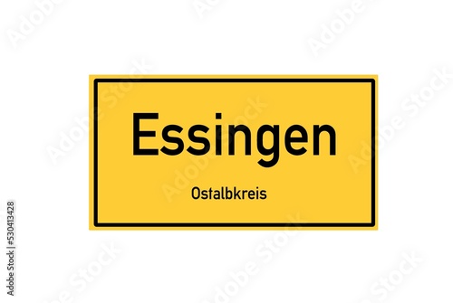 Isolated German city limit sign of Essingen located in Baden-W�rttemberg photo