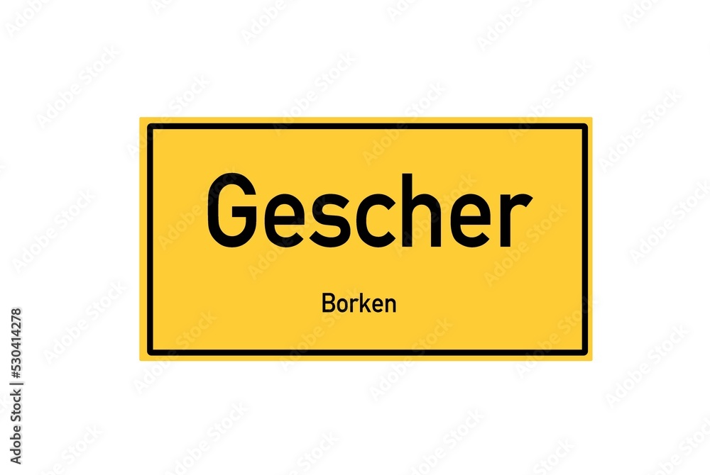 Isolated German city limit sign of Gescher located in Nordrhein-Westfalen Isolated German city limit sign of Gescher located in Nordrhein-Westfalen