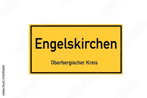 Isolated German city limit sign of Engelskirchen located in Nordrhein-Westfalen photo