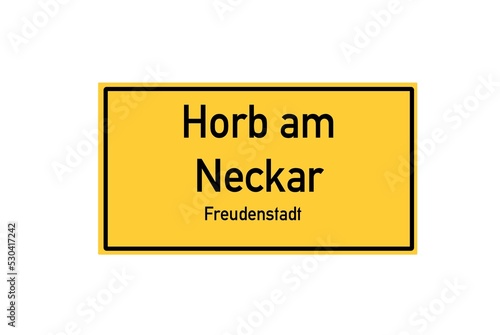 Isolated German city limit sign of Horb am Neckar located in Baden-W�rttemberg photo