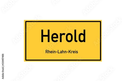 Isolated German city limit sign of Herold located in Rheinland-Pfalz photo