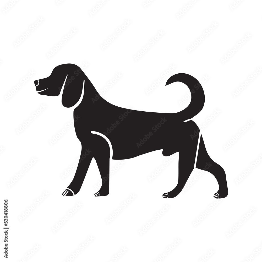 Japanese shiba hunt dog icon | Black Vector illustration |