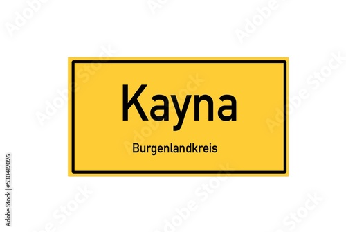 Isolated German city limit sign of Kayna located in Sachsen-Anhalt photo