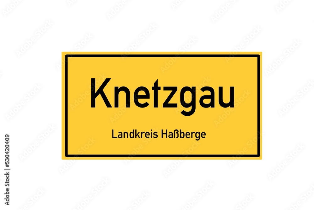 Isolated German city limit sign of Knetzgau located in Bayern Isolated German city limit sign of Knetzgau located in Bayern