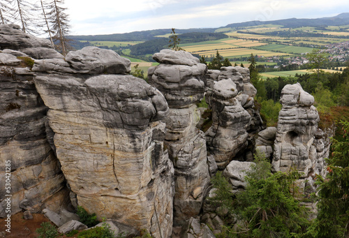 View of the rock towers in the Ostas area. photo