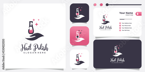 Nail logo design concept for beauty with creative element style