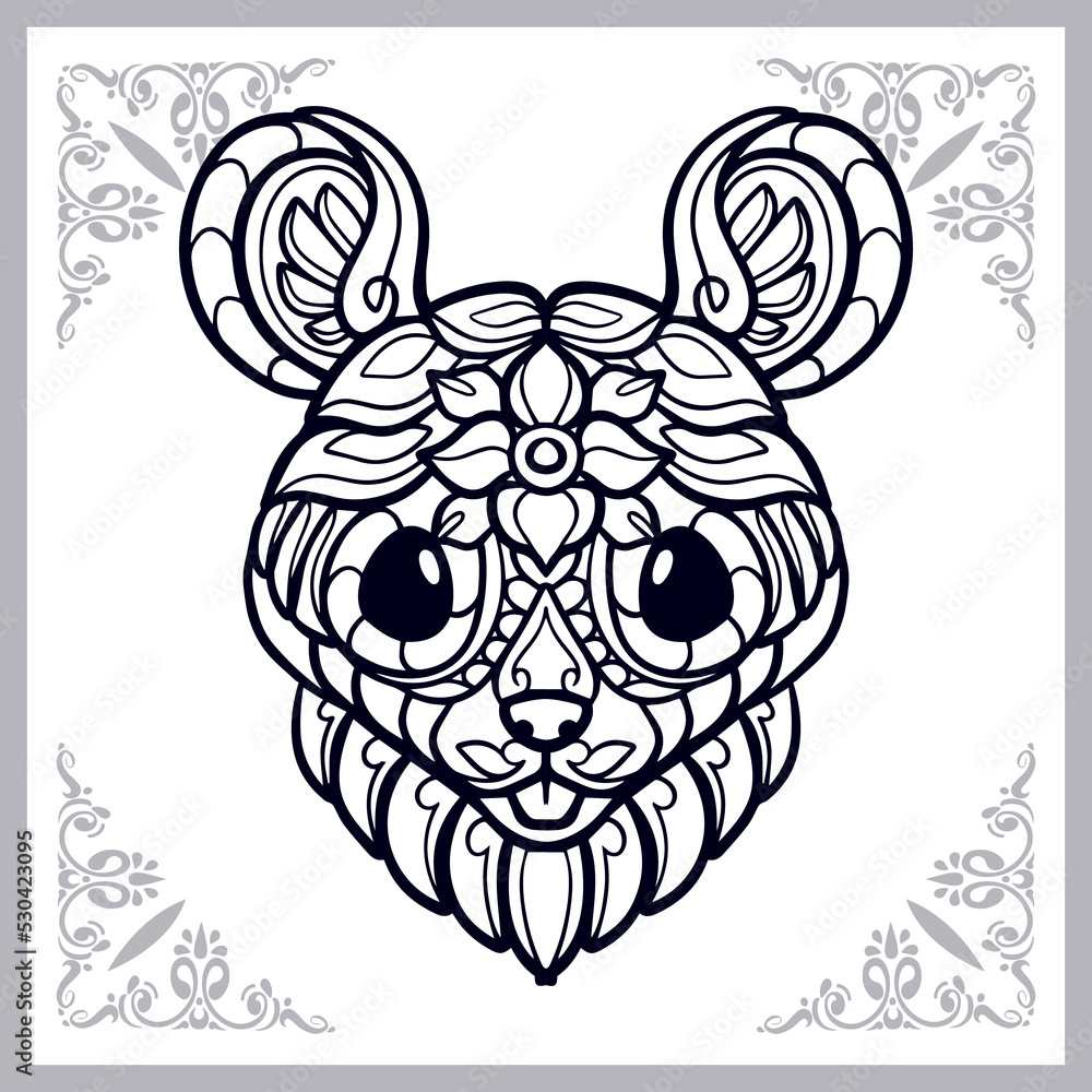 Mouse zentangle arts isolated on white background Mouse zentangle arts isolated on white background