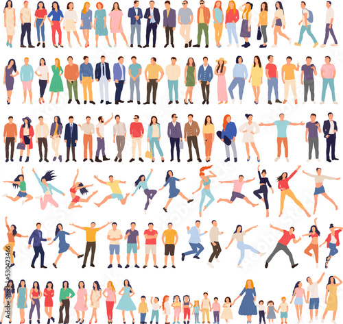 flat style set of people vector