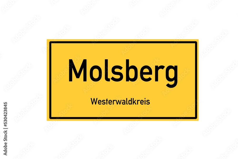 Isolated German city limit sign of Molsberg located in Rheinland-Pfalz Isolated German city limit sign of Molsberg located in Rheinland-Pfalz