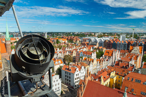 View of the old town of Gdansk from the town hall tower Fototapet