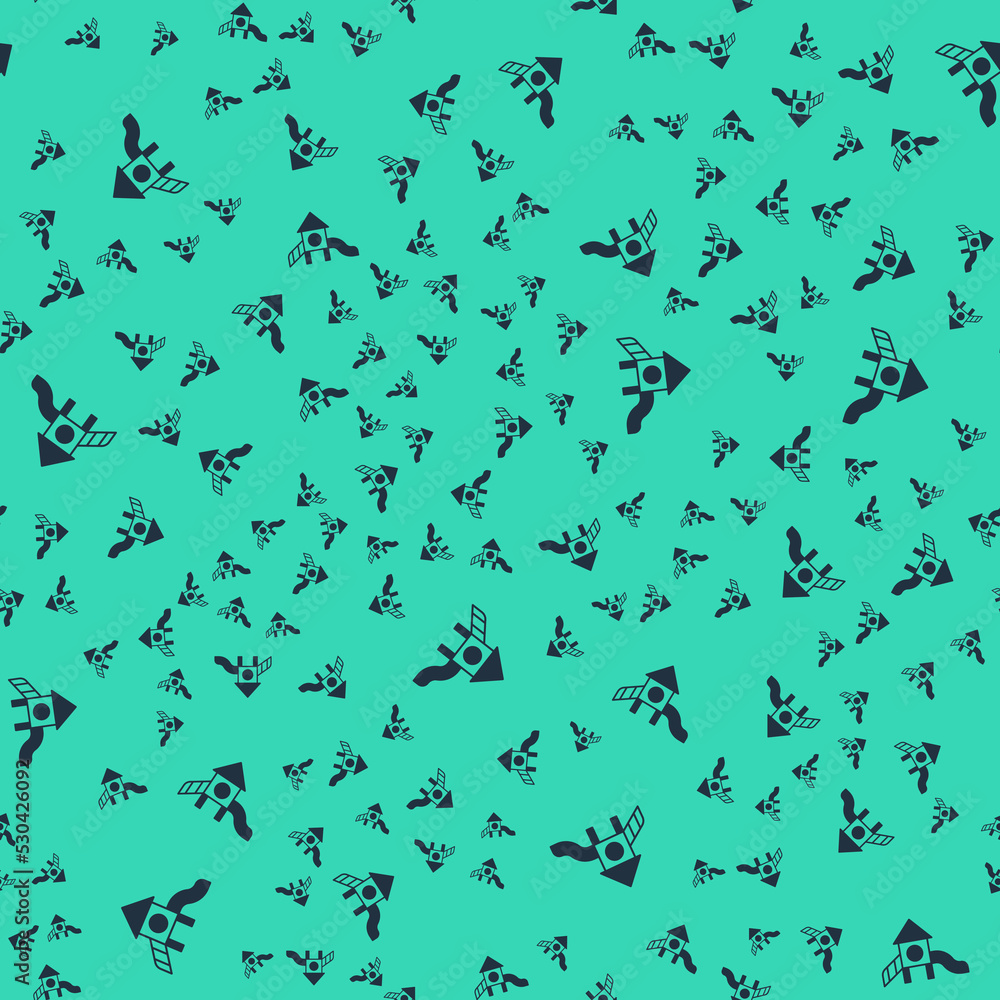 Black Slide playground icon isolated seamless pattern on green background. Childrens slide. Vector Black Slide playground icon isolated seamless pattern on green background. Childrens slide. Vector