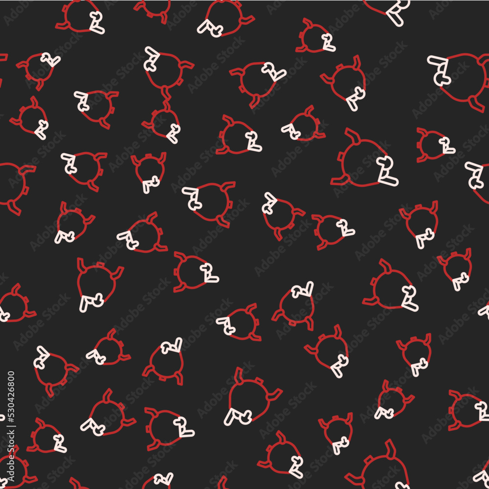 Line Witch cauldron icon isolated seamless pattern on black background. Happy Halloween party. Vector Line Witch cauldron icon isolated seamless pattern on black background. Happy Halloween party. Vector
