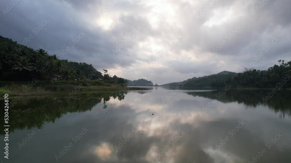 Waduk Sermo view in the morning, camp ground around Sermo Lake Waduk Sermo view in the morning, camp ground around Sermo Lake