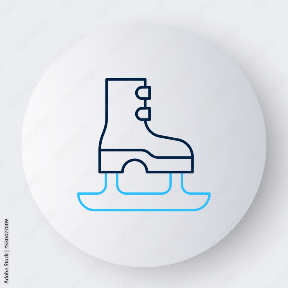 Line Skates icon isolated on white background. Ice skate shoes icon. Sport boots with blades. Colorful outline concept. Vector Line Skates icon isolated on white background. Ice skate shoes icon. Sport boots with blades. Colorful outline concept. Vector