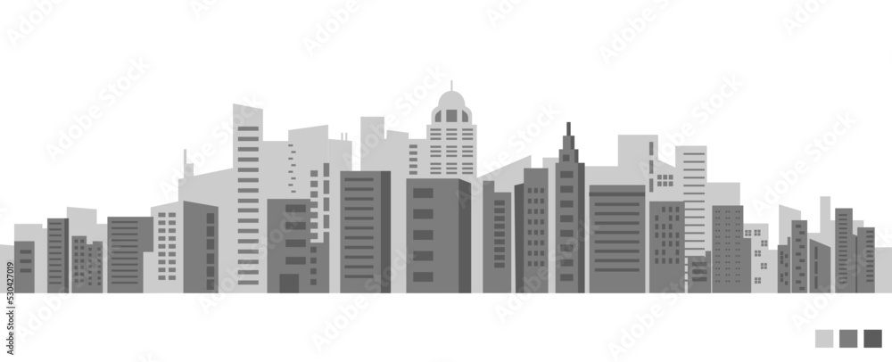 City background. Houses of high-rise buildings on the background of a horizontal banner