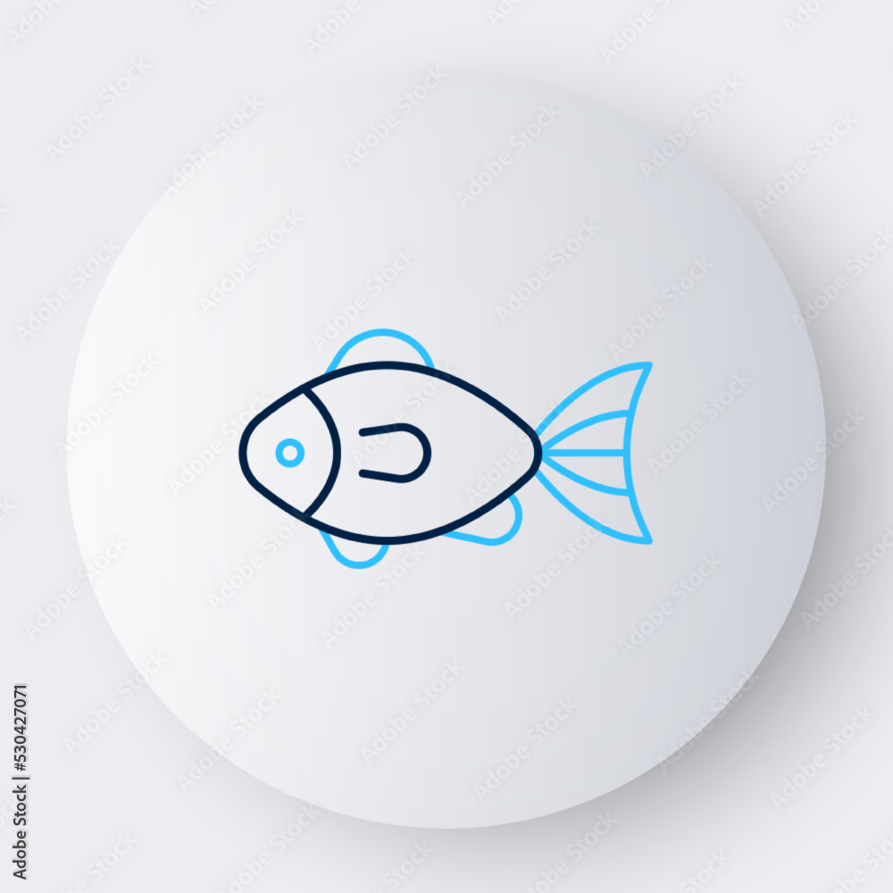 Line Fish icon isolated on white background. Colorful outline concept. Vector Line Fish icon isolated on white background. Colorful outline concept. Vector