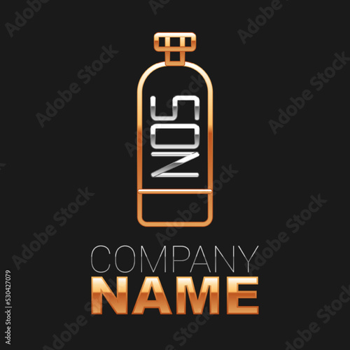 Line Nitrous oxide icon isolated on black background. Colorful outline concept. Vector