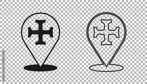 Black Crusade icon isolated on transparent background. Vector