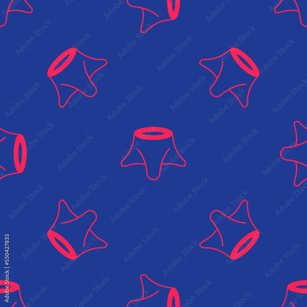 Obraz premium Red Tree stump icon isolated seamless pattern on blue background. Vector