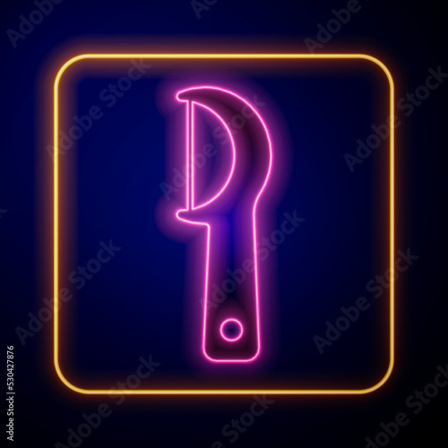 Glowing neon Dental floss icon isolated on black background. Vector