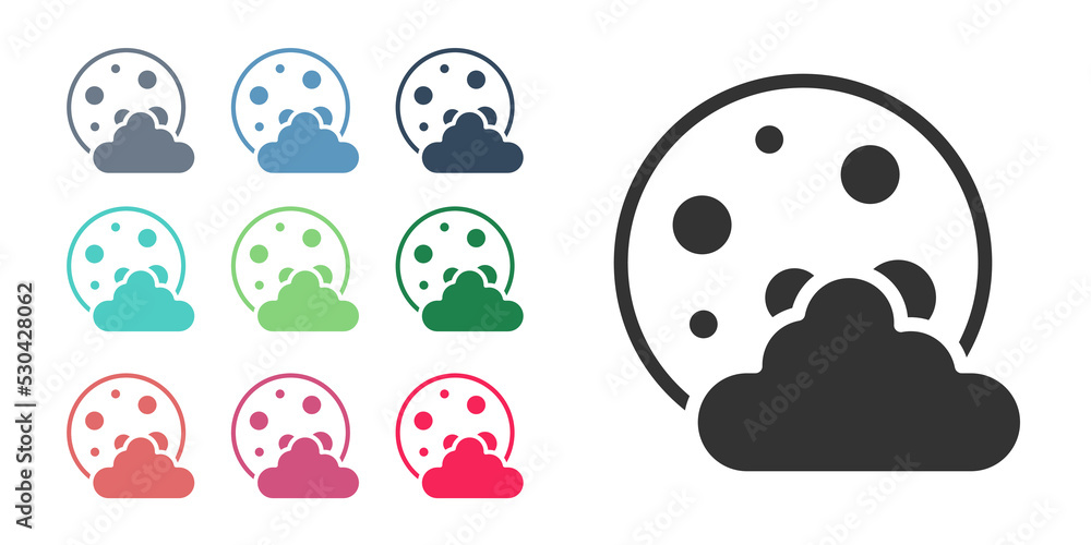 Fototapeta premium Black Christmas night icon isolated on white background. Merry Christmas and Happy New Year. Set icons colorful. Vector