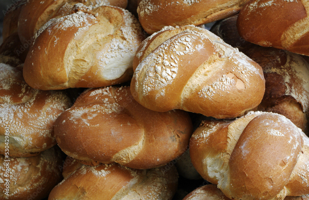 freshly baked european style white bread loaves freshly baked european style white bread loaves