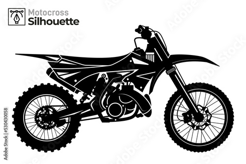 Isolated motocross silhouette illustration © AlexInkfusion