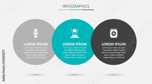 Set Hologram, Wrist watch and Energy drink. Business infographic template. Vector