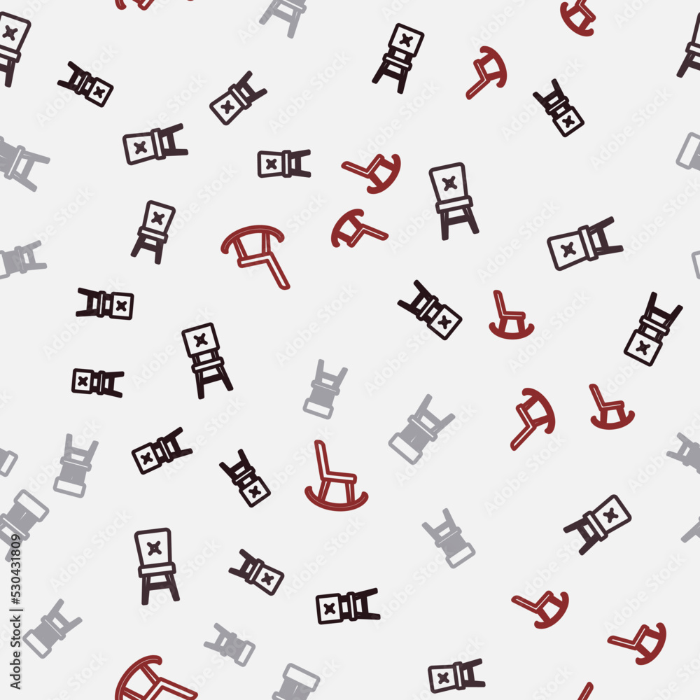 Set line Chair, and Armchair on seamless pattern. Vector Set line Chair, and Armchair on seamless pattern. Vector