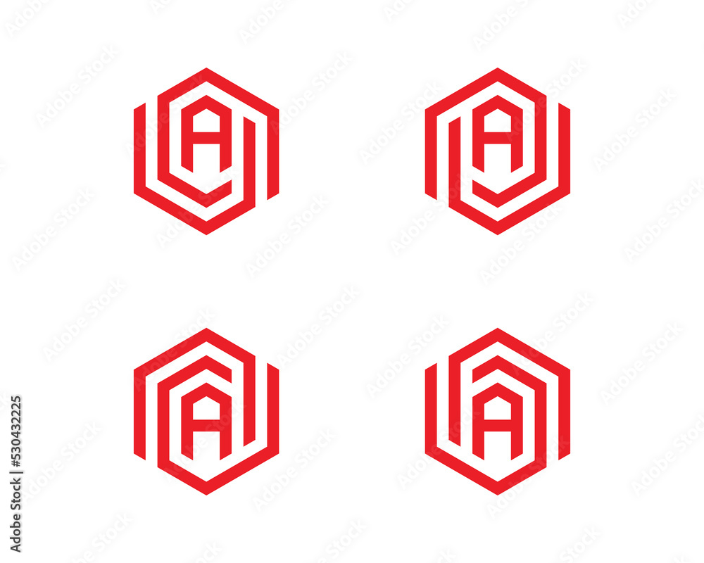 Initial Letter A Hexagon Logo Concept symbol sign icon Design Element. House, Realtor, Mortgage, Real Estate, Home Logotype. Vector illustration template Initial Letter A Hexagon Logo Concept symbol sign icon Design Element. House, Realtor, Mortgage, Real Estate, Home Logotype. Vector illustration template