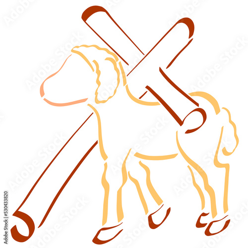 immaculate lamb and the cross, a sacrifice to be slaughtered for salvation