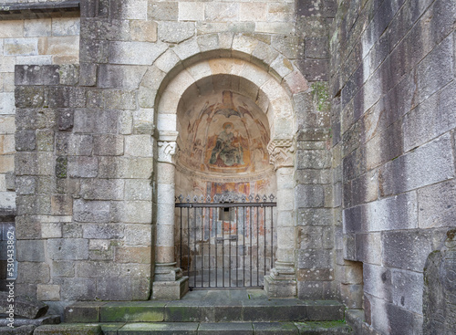 Romanic Apse chapel with Our Lady of Loreto Image in Former Santo Amaro Cloister at Sé de Braga Complex - Braga, Portugal