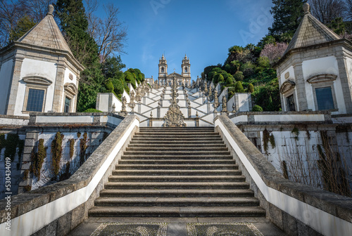 Quadro su tela Stairway and church  at Sanctuary of Bom Jesus do Monte - Braga, Portugal