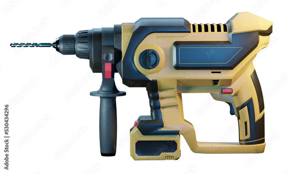 3d illustration of a heavy cordless jack-hammer hand tool machine drill with transparent background isolated. PNG image. Construction industry tools symbol concept 3d illustration of a heavy cordless jack-hammer hand tool machine drill with transparent background isolated. PNG image. Construction industry tools symbol concept