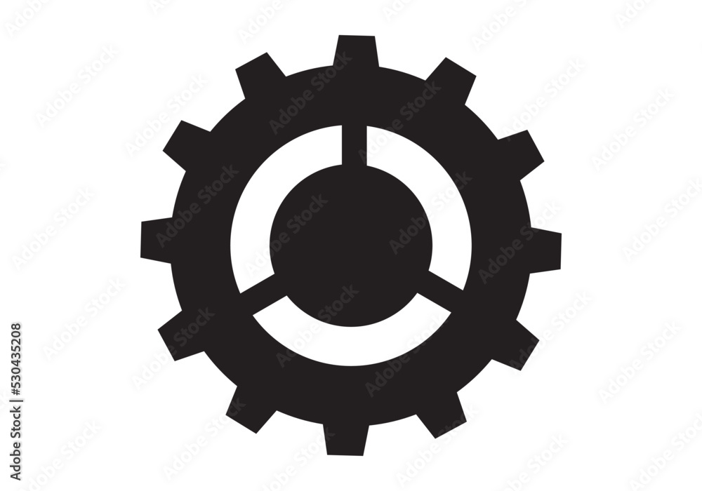 Isolated gear element in flat style