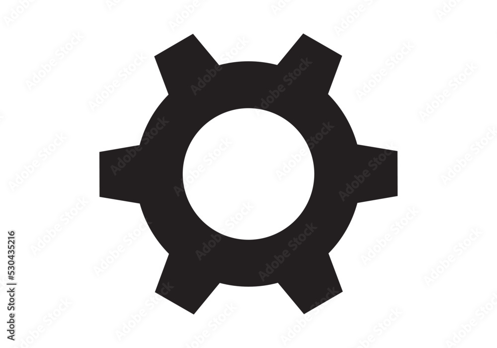 Isolated gear element in flat style