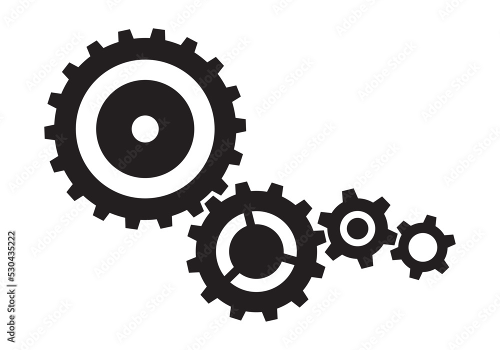 Isolated gears element in flat style Isolated gears element in flat style